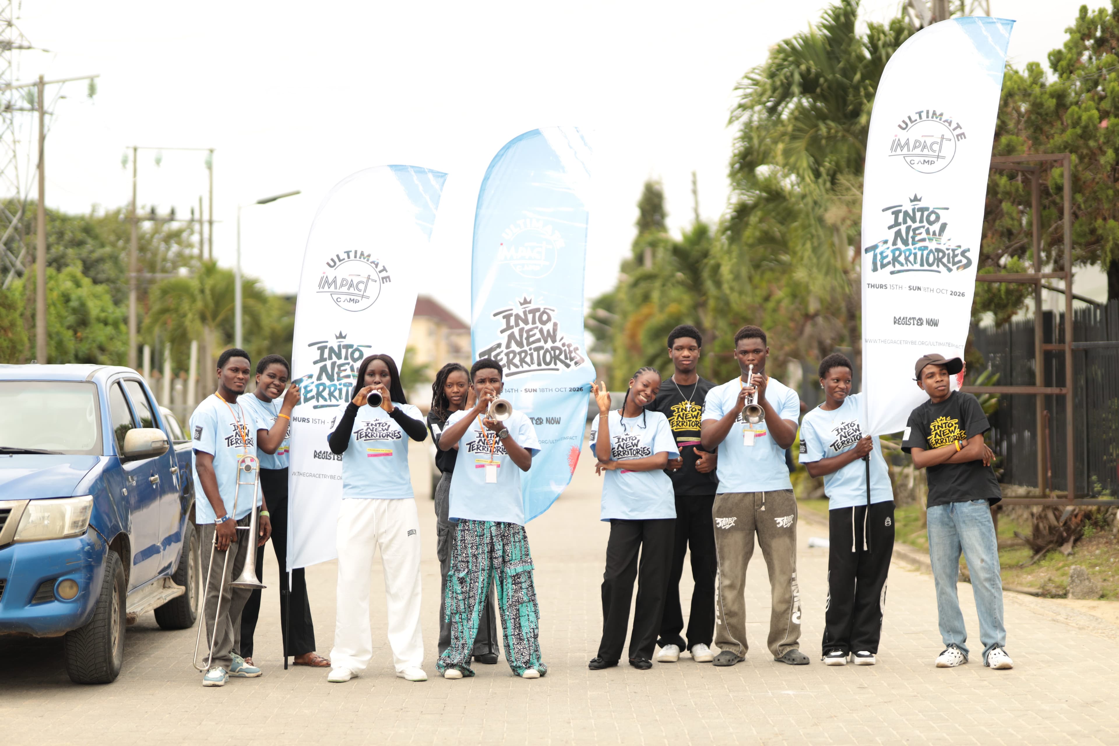 University students walking together toward new horizons